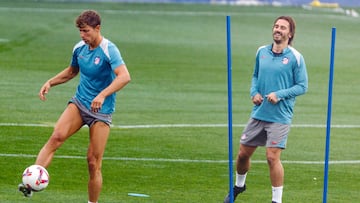 Marcos Llorente y Griezmann, en un entrenamiento.