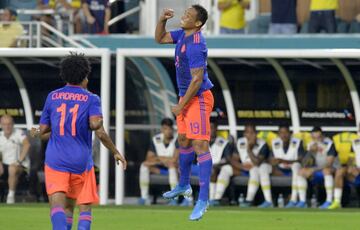 Brasil y Colombia empataron 2-2 en el Hard Rock Stadium. Luis Fernando Muriel anotó doblete, Neymar y Casemiro marcaron para el rival.