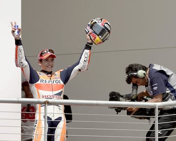 Marc Márquez ha ganado 6 veces este Gran Premio. En la foto, su primera victoria en 2013.