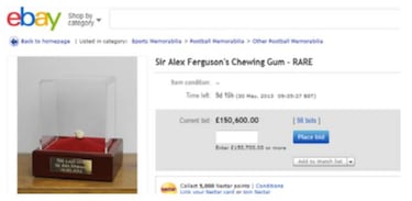 Sir Alex Ferguson's final chewing gum sells for 456,000 euros