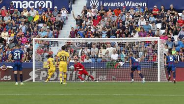 Levante 0-1 Barcelona | El astro argentino enga?車 a Aitor en el penalti que el primer gol subiera al marcador.