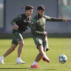 Diego Lainez regresó a los entrenamientos con el Betis