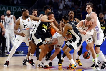 Tangana entre el Real Madrid y el Partizan