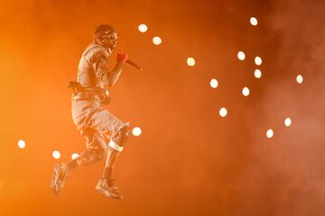 Travis Scott actúa en el escenario durante la gira mundial “Utopia – Circus Maximus” en el Gelredome el 28 de junio de 2024 en Arnhem, Países Bajos.