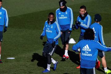 Real Madrid in training this morning