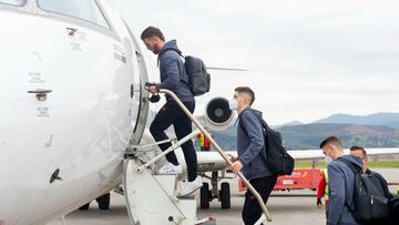 Muniain, Sancet y Unai Sim&oacute;n, rumbo a Barcelona.