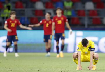 Bucharest (Romania), 04/07/2023.- Ukraine's Georgiy Sudakov reacts during the UEFA Under-21 Championship semi final match between Spain and Ukraine in Bucharest, Romania, 05 July 2023. (Rumanía, España, Ucrania, Bucarest) EFE/EPA/ROBERT GHEMENT
