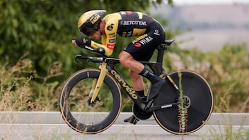 El esloveno Primoz Roglic, del equipo Jumbo-Visma, durante la contrarreloj de Valladolid, décima etapa de la Vuelta a España.