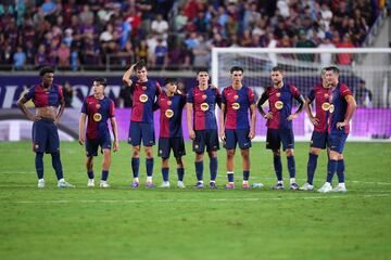 El once blaugrana que termin¨® el partido y venci¨® en la tanda de penaltis.