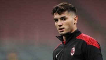MILAN, ITALY - SEPTEMBER 24: Brahim Diaz of AC Milan during the warm up prior to the UEFA Europa League third qualifying round match between AC Milan and Bodo Glimt at Stadio Giuseppe Meazza on September 24, 2020 in Milan, Italy. (Photo by Jonathan Moscro