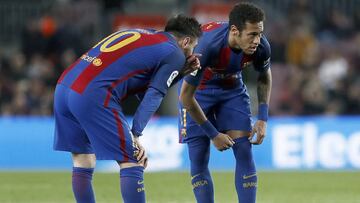 Messi y Neymar, jugadores del Barcelona