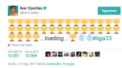 Iker Casillas felicita al Real Madrid por redes sociales