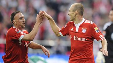 Ribery junto a Robben durante un partido con el Bayern Múnich.