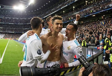 Cristiano Ronaldo celebrates after scoring.