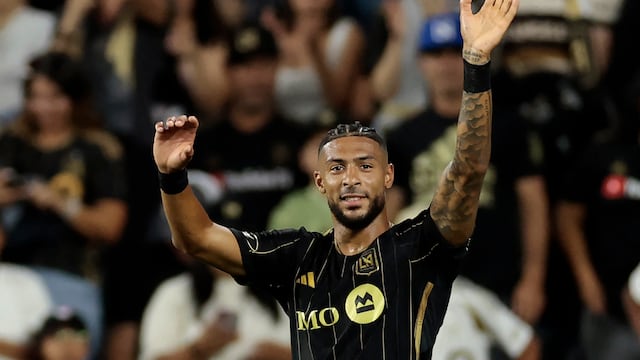 LOS ANGELES, CALIFORNIA - JULY 09: Denis Bouanga #99 of Los Angeles FC celebrates a goal against the Colorado Rapids in the first half at BMO Stadium on July 09, 2025 in Los Angeles, California. Ronald Martinez/Getty Images/AFP (Photo by RONALD MARTINEZ / GETTY IMAGES NORTH AMERICA / Getty Images via AFP)