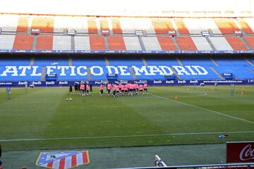 Así fue el entrenamiento del Atlético en su vuelta al Calderón