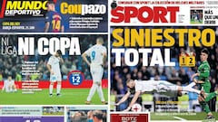 El KO del Madrid en las portadas de Barcelona: "Siniestro total"