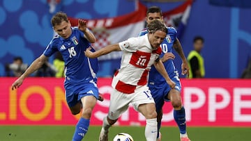 Croacia e Italia durante un partido de la Eurocopa.