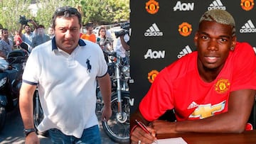 Mino Raiola y Paul Pogba.