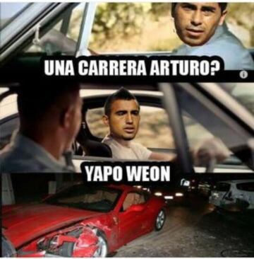 Los 'memes' del accidente de Arturo Vidal con su Ferrari