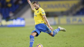 Dani Castellano, en un partido con la Uni&oacute;n Deportiva Las Palmas.
 