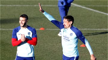 Hermoso y Savic, en el entrenamiento.