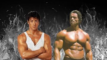 stallone vs Schwarzenegger mejores peliculas sylvester stallone mejores peliculas arnold Schwarzenegger rocky terminator cine peliculas brigitte Nielsen