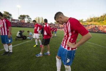 Los jugadores del Girona desolados.