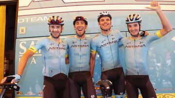 Gorka Izagirre, Omar Fraile, Luis León Sánchez y Pello Bilbao durante el Tour.