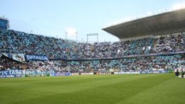 La Rosaleda durante antes del partido M&aacute;laga-Borussia Dortmund.