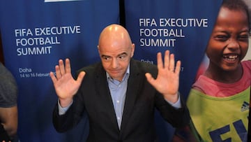 Gianni Infantino, en su visita a Doha, Qatar.