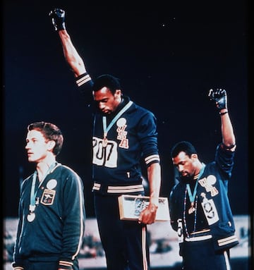 El Black Power de Tommie Smith y John Carlos en el podio en los de Juegos de México 1968.