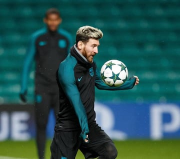 Leo Messi at Celtic Park this evening