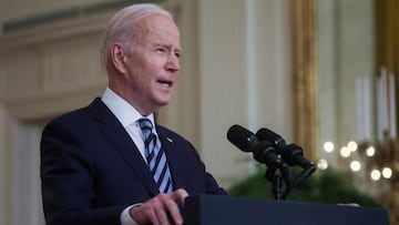 In a White House address Biden held Putin responsible for the conflict, issued new economic sanctions on Russia and reiterated the threat of cyberattacks.