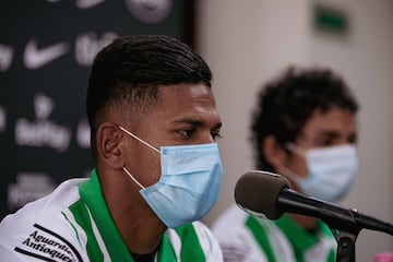 Atlético Nacional presentó sus refuerzos. Jhon Duque, Alex Mejía y Daniel Mantilla.