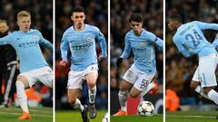 Los j&oacute;venes jugadores del Manchester City, Zinchenko, Foden, Brahim D&iacute;az y Adarabioyo.