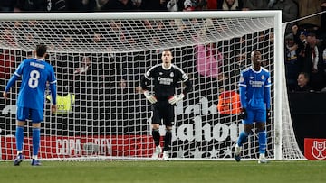 Jugadores del Real Madrid durante el partido de Copa del Rey contra el Albacete.