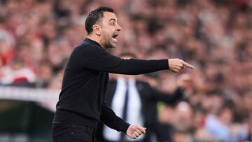 FC Barcelona head coach Xavi Hernandez during the La Liga match between Athletic Club and FC Barcelona played at San Mames Stadium on March 12, 2023 in Bilbao, Spain. (Photo by Cesar Ortiz / Pressinphoto / Icon Sport)