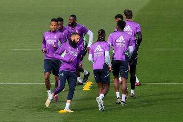 Real Madrid train before playing Real Valladolid in LaLiga Santander on Sunday 2 April.