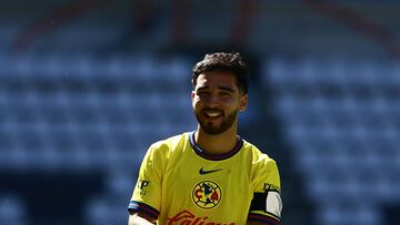 Miguel Ramirez celebrates his goal of America during the quarterfinal second leg match Pachuca and America as part of the U-23 Basics Forces Liga BBVA MX, Torneo Apertura 2024 at Hidalgo Stadium, on November 23, 2024 in Pachuca, Hidalgo, Mexico.