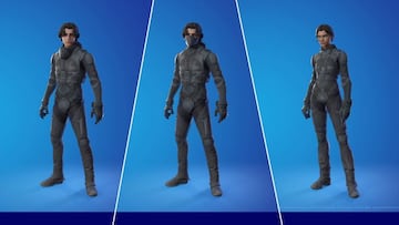 Skins Paul Atreides (sin m&aacute;scara y con m&aacute;scara) y Chani de Dune en Fortnite