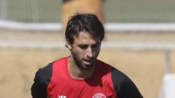 Nico Pareja, jugador del Sevilla, durante un entrenamiento.