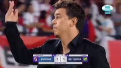 Gallardo, visiblemente enojado, pidió aliento al Monumental