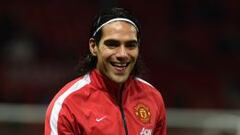 Falcao marc&oacute; cuatro goles en su paso por el Manchester United.