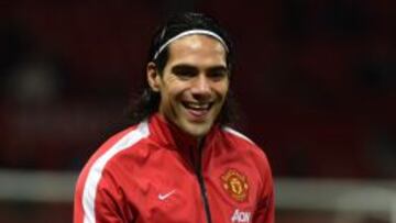 Falcao marc&oacute; cuatro goles en su paso por el Manchester United.