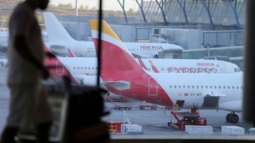 FILE PHOTO: An Iberia Express aircraft is seen on the tarmac of Adolfo Suarez Madrid-Barajas Airport, in Madrid, Spain, August 27, 2022. REUTERS/Isabel Infantes/File Photo