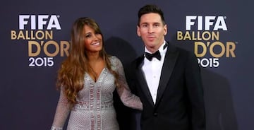 Messi and Antonella at the Ballon d'Or ceremony in 2015