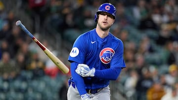SACRAMENTO, CALIFORNIA - APRIL 01: Kyle Tucker #30 of the Chicago Cubs tosses his bat away after he hit a solo home run against the Athletics in the top of the third inning at Sutter Health Park on April 01, 2025 in Sacramento, California. Thearon W. Henderson/Getty Images/AFP (Photo by Thearon W. Henderson / GETTY IMAGES NORTH AMERICA / Getty Images via AFP)