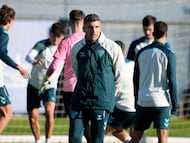 Funes, durante un entrenamiento.