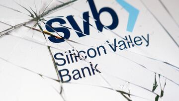 FILE PHOTO: Silicon Valley Bank (SVB) logo is seen through broken glass in this picture illustration taken March 16, 2023. REUTERS/Dado Ruvic/Illustration/File Photo